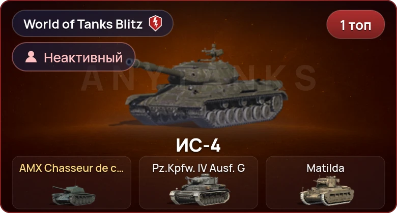 World of Tanks Blitz — Неактив | 1 Топ  