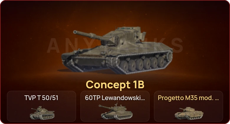 World of Tanks Blitz — Неактив | 3 Топа | Concept 1B 