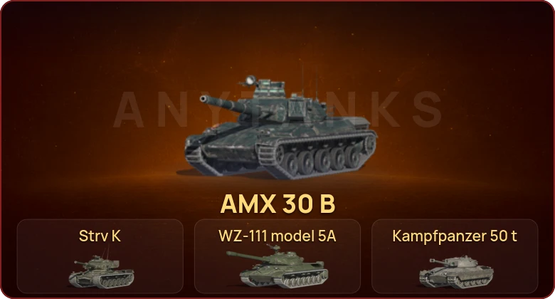 World of Tanks Blitz — Неактив | 4 Топа | Kampfpanzer 50 t | WZ-111 model 5A | AMX 30 B | Strv K  | Смена пароля