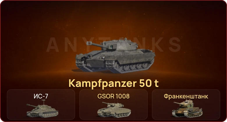 World of Tanks Blitz — Неактив | 2 Топа | Kampfpanzer 50 t 