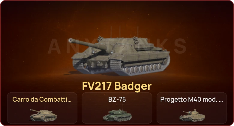 World of Tanks Blitz — Неактив | 24 Топа | Carro da Combattimento 45t | FV217 Badger 