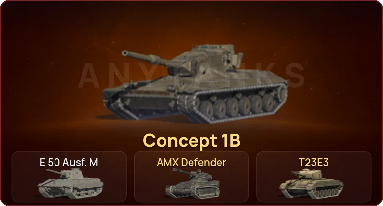 World of Tanks Blitz — Неактив | 2 Топа | Concept 1B 