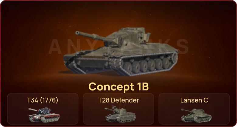 World of Tanks Blitz — Неактив | 1 Топ | Concept 1B 
