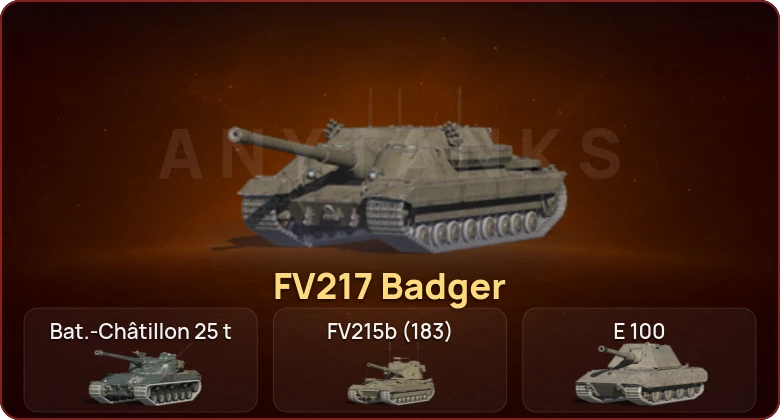Аккаунт World of Tanks Blitz: Неактив | 7 Топов | FV217 Badger 