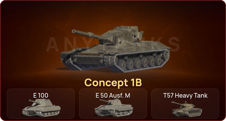 World of Tanks Blitz — Неактив | 4 Топа | Крушитель | Concept 1B 
