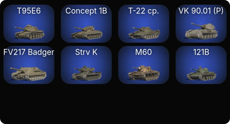 Аккаунт Танки Блиц: 23 Топа | Крушитель | Уничтожитель | Strv K | FV217 Badger 
