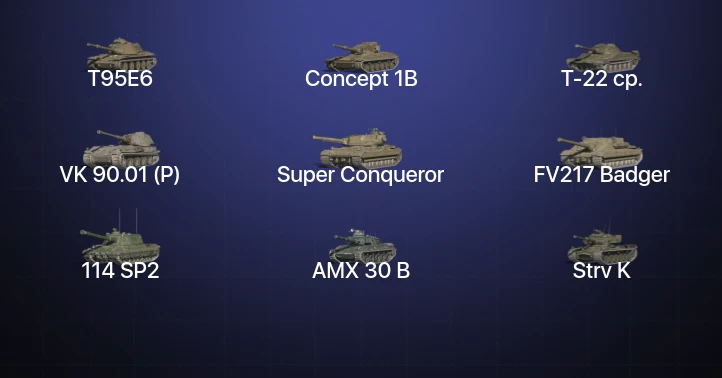 Танки Блиц — 50 Топов | T95E6 | Concept 1B | Объект 907 | Т-22 ср. 