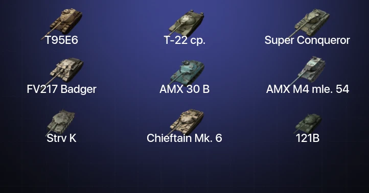 Танки Блиц — 13 Топов | AMX 30 B | Strv K | FV217 Badger | T95E6 