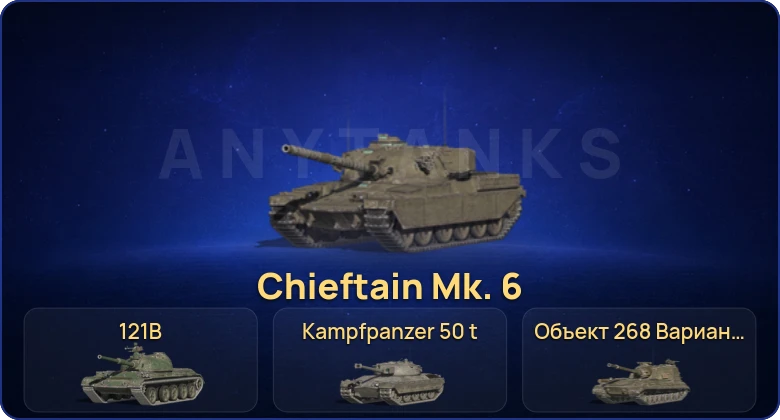Танки Блиц — 14 Топов | Kampfpanzer 50 t | Объект 268 Вариант 4 | 121B | Chieftain Mk. 6 