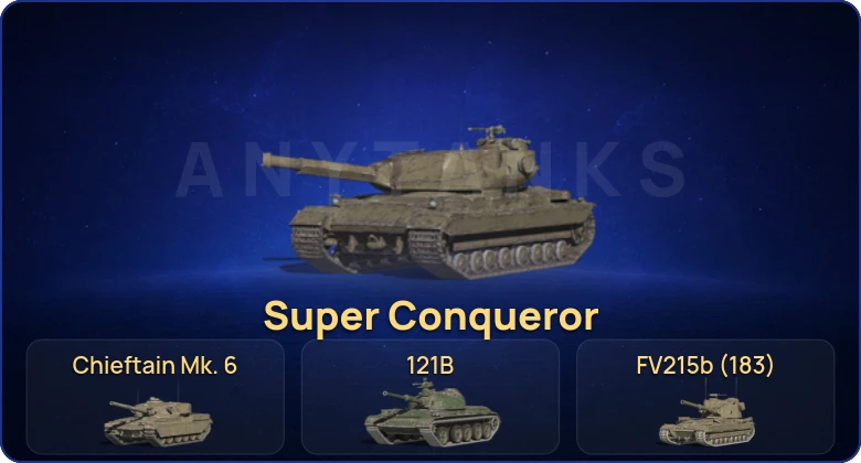 Танки Блиц — 21 Топ | Super Conqueror | Chieftain Mk. 6 | 121B 