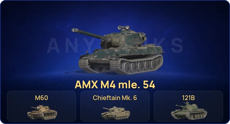 Танки Блиц — 19 Топов | AMX M4 mle. 54 | 121B | Chieftain Mk. 6 | M60 