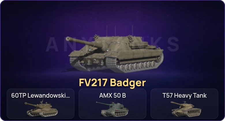 Танки Блиц — Неактив | 6 Топов | FV217 Badger 