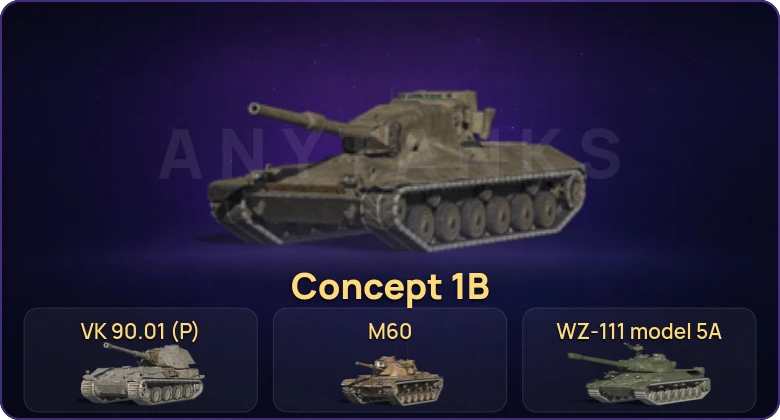 Танки Блиц — Неактив | 7 Топов | VK 90.01 (P) | Concept 1B | WZ-111 model 5A | M60 