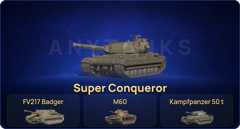 Аккаунт Танки Блиц: 18 Топов | Kampfpanzer 50 t | Super Conqueror | FV217 Badger | M60  | Смена пароля