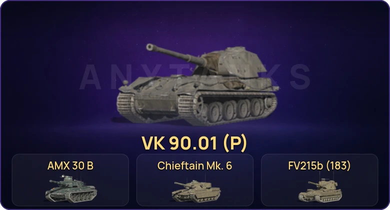Танки Блиц — Неактив | 10 Топов | AMX 30 B | VK 90.01 (P) | Chieftain Mk. 6 