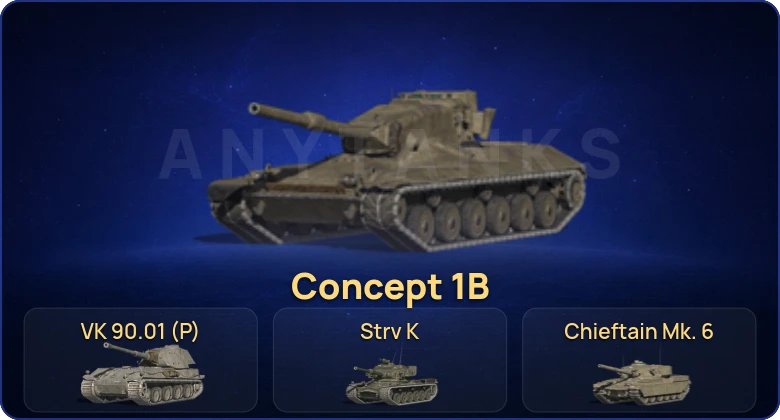 Танки Блиц — 26 Топов | Concept 1B | Kampfpanzer 50 t | VK 90.01 (P) | Strv K  | Смена пароля