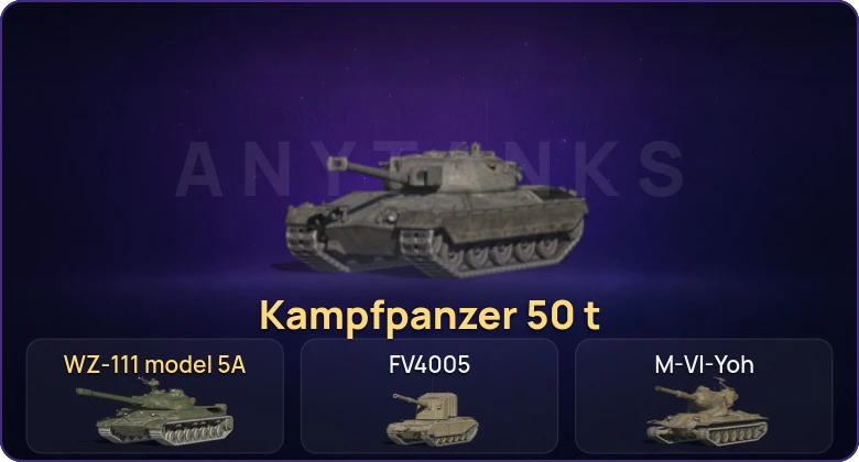 Танки Блиц — Неактив | 20 Топов | Kampfpanzer 50 t | WZ-111 model 5A 