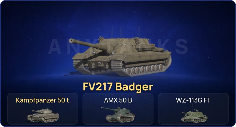 Танки Блиц — 11 Топов | Уничтожитель | FV217 Badger | Kampfpanzer 50 t 