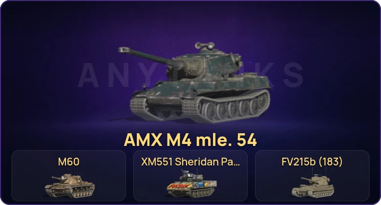 Tanks Blitz (RU) — Неактив | 22 Топа | AMX M4 mle. 54 | Объект 907 | M60 