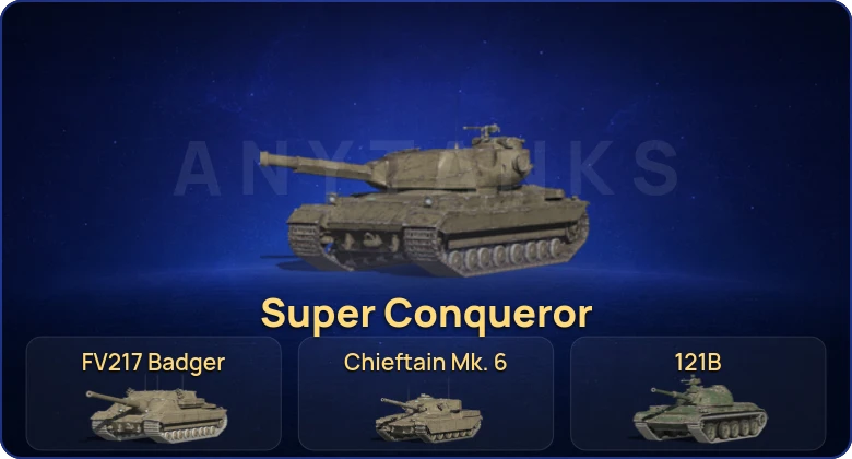Танки Блиц — 5 Топов | Super Conqueror | FV217 Badger | Chieftain Mk. 6 | 121B  | Смена пароля