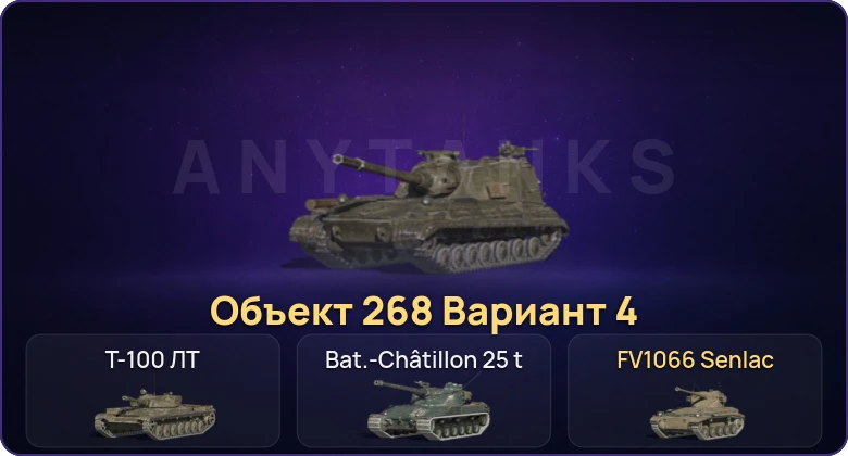 Танки Блиц — Неактив | 3 Топа | Объект 268 Вариант 4 