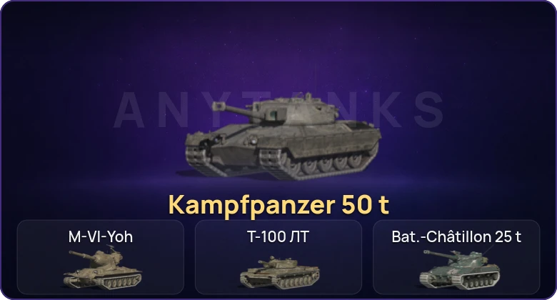 Танки Блиц — Неактив | 14 Топов | Kampfpanzer 50 t | Уничтожитель 