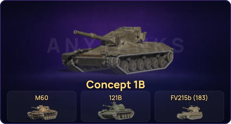 Танки Блиц — Неактив | 26 Топов | Concept 1B | 121B | M60 