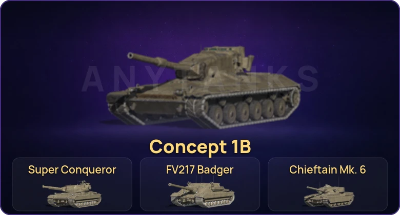 Танки Блиц — Неактив | 13 Топов | Concept 1B | Объект 268 Вариант 4 | Super Conqueror | FV217 Badger 