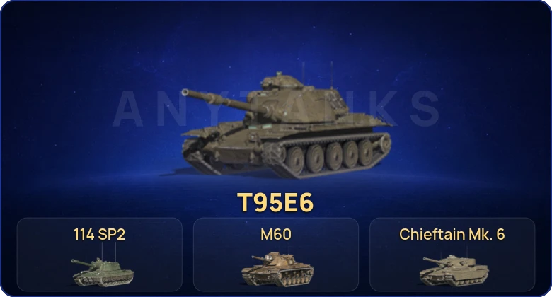 Танки Блиц — 28 Топов | T95E6 | 121B | Chieftain Mk. 6 | M60  | Смена пароля