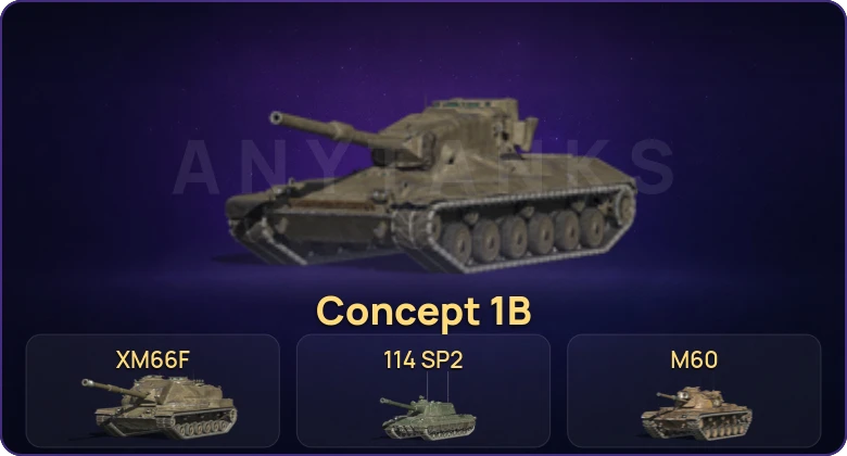 Танки Блиц — Неактив | 16 Топов | Concept 1B | Kampfpanzer 50 t | 114 SP2 | M60 