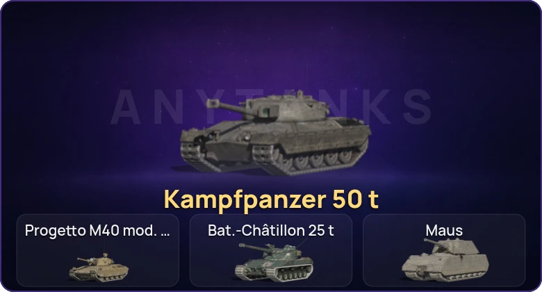 Танки Блиц — Неактив | 15 Топов | Kampfpanzer 50 t 