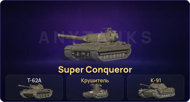Танки Блиц — Неактив | 2 Топа | Super Conqueror | Крушитель  | Смена пароля