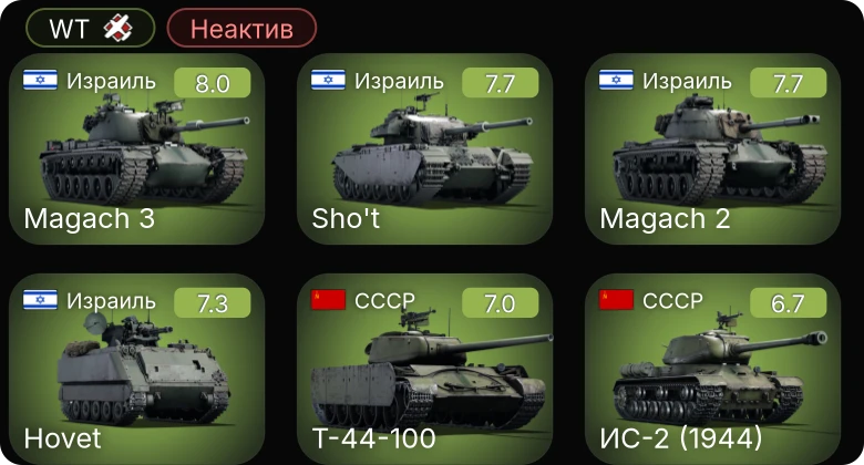 WT — Неактив | 5 ранг: 2шт