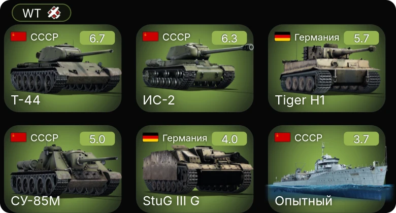 WT — ИС-2 | Т-44 | СУ-85М | M3 Lee | M2A4