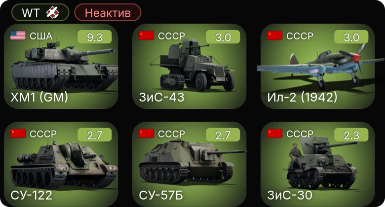 WT — Неактив | 6 ранг: 1шт