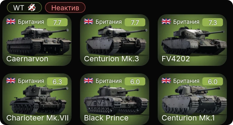 WT — Неактив | 5 ранг: 1шт