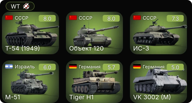 WT — 5 ранг: 3шт