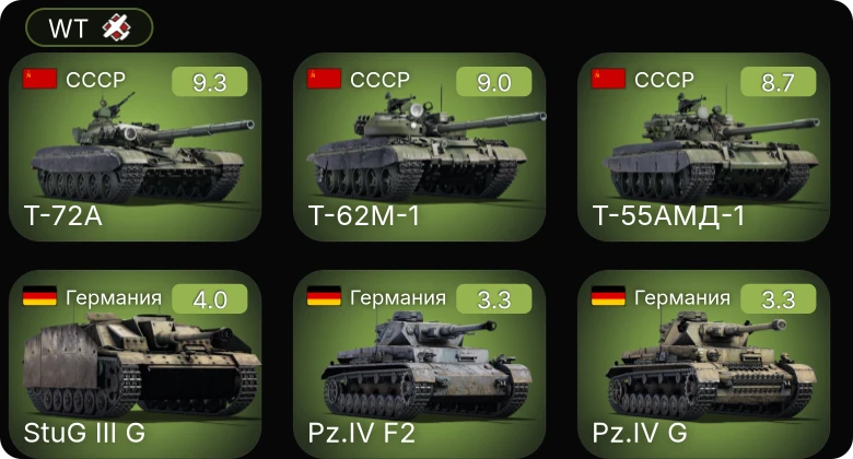 WT — 6 ранг: 3шт