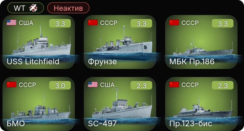 WT — Неактив | БМО | МБК Пр.186 | PT-314 | SC-497 | Пр.123-бис