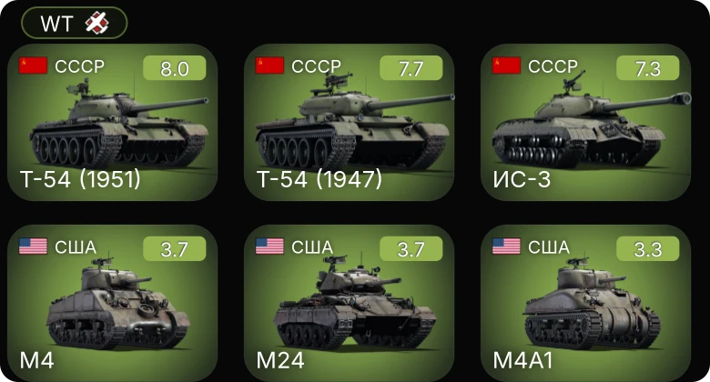 WT — 5 ранг: 3шт