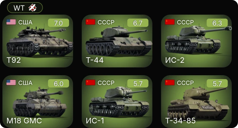 WT — Skink | T92 | ИС-2 | Т-44 | M36B2
