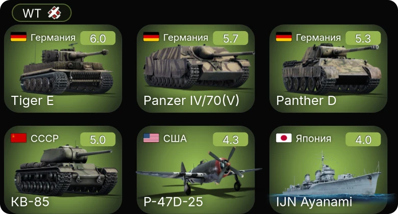 WT — P-63A-5 | P-51 | P-47D-25 | КВ-85 | M42 Contraereo