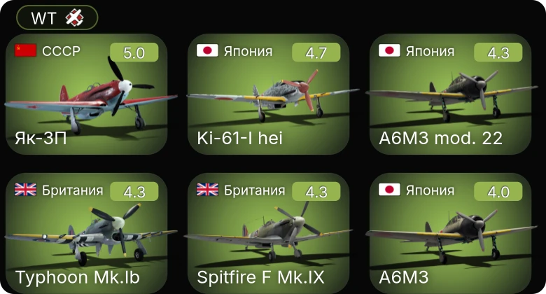 WT — Як-3П | Ki-61-I hei | M24 | M19A1 | M44