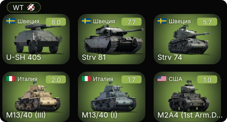WT — 5 ранг: 2шт