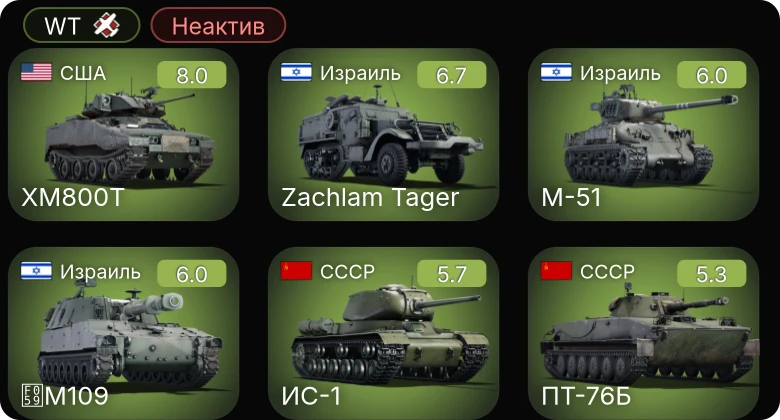 WT — Неактив | 6 ранг: 1шт