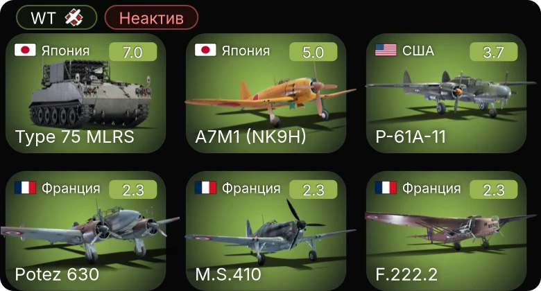 WT — Неактив | 5 ранг: 1шт