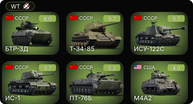 WT — БТР-ЗД | M24 | M19A1 | ИСУ-122С | ИС-1