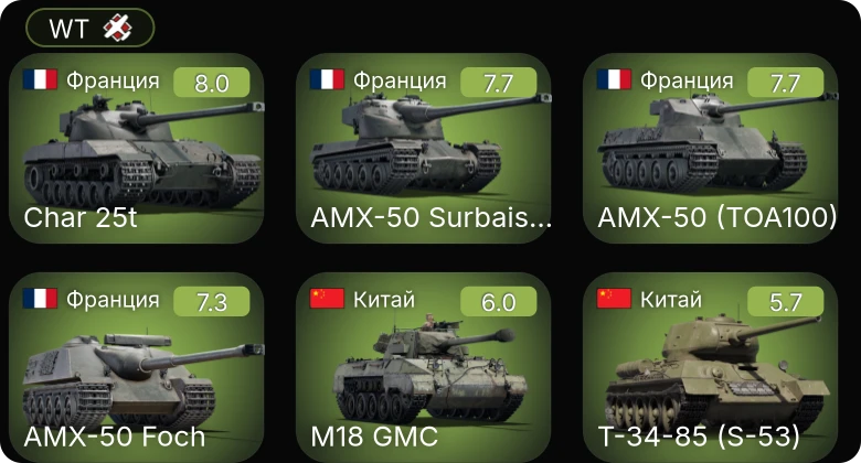 WT — 5 ранг: 4шт