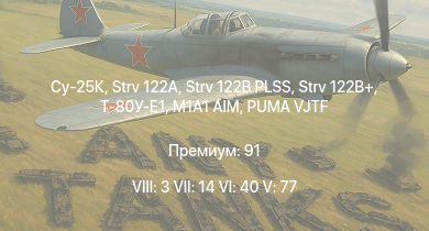 WT — 8 ранг: 3шт 7 ранг: 14шт 6 ранг: 40шт Су-25К