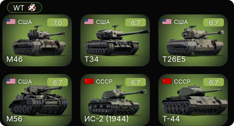 WT — M46 | M56 | T34 | T26E5 | M4A3E2 (76) W